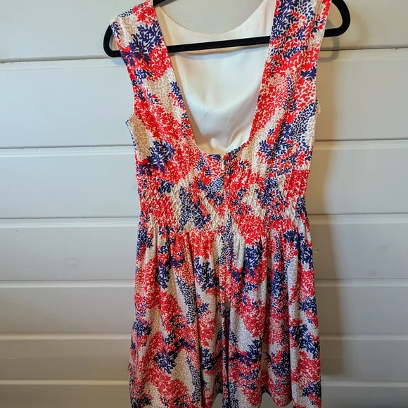 Jessica Simpson Floral Sleeveless Dress - Red, Blue, Cream - Picture 2 of 3